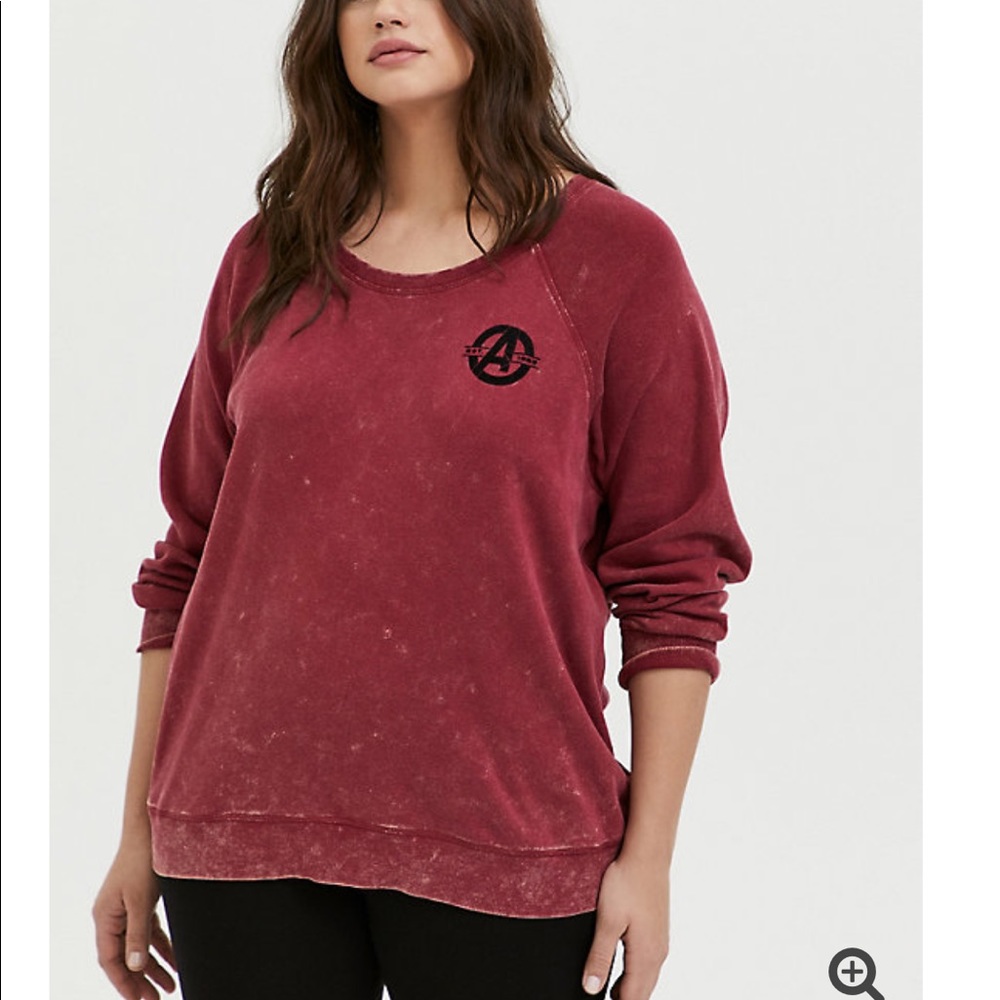 Marvel Avengers Red Mineral Wash Crew Sweatshirt